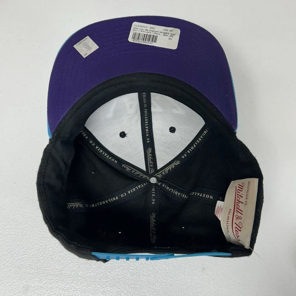 Mitchell & Ness Snapback Hat Men's NBA Utah Jazz Gradient Kordmark NoirPale Blue